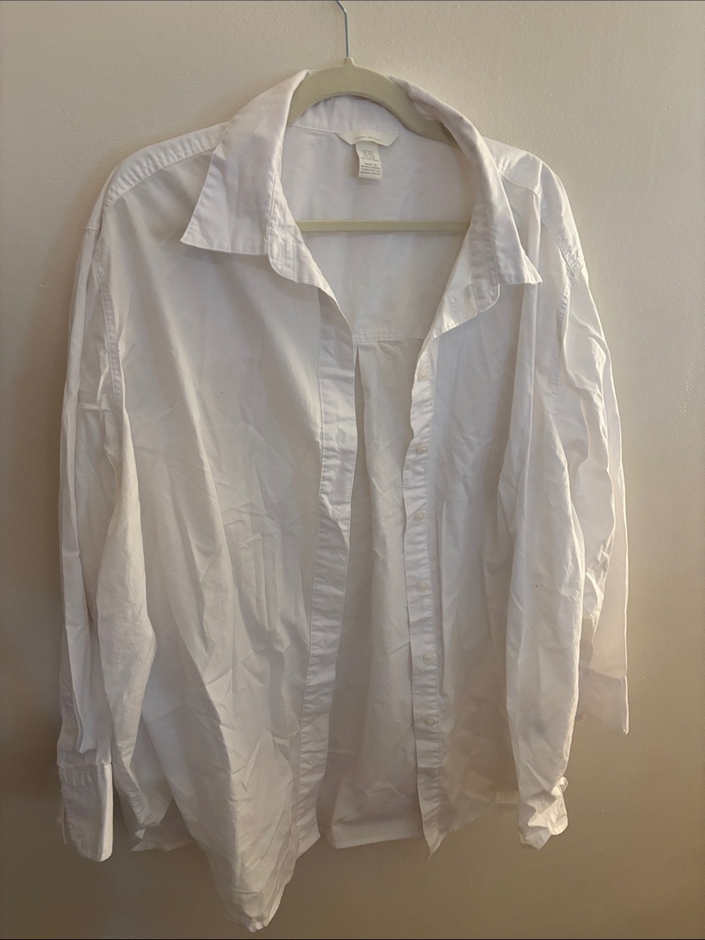 H&M Mama Oversized Classic Maternity White Button-Up Shirt XXL